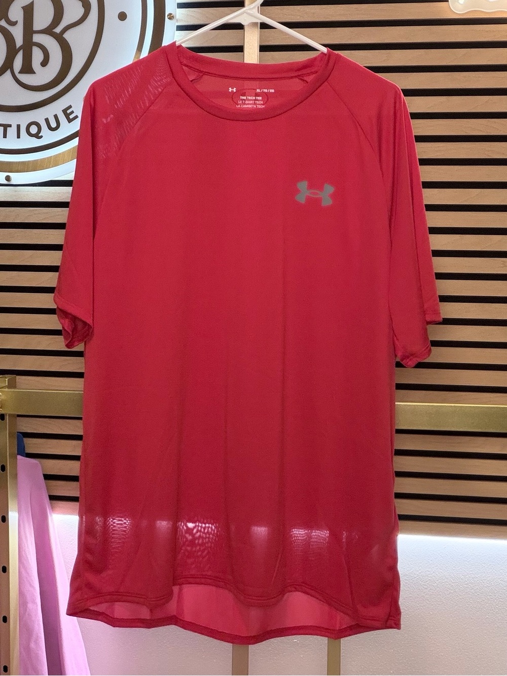 Under Armour Red Short-Sleeve Performance Tee with Logo